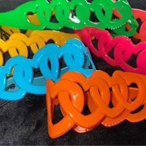 1 set of 11 Headbands PVC Heart Shaped wide fit headband